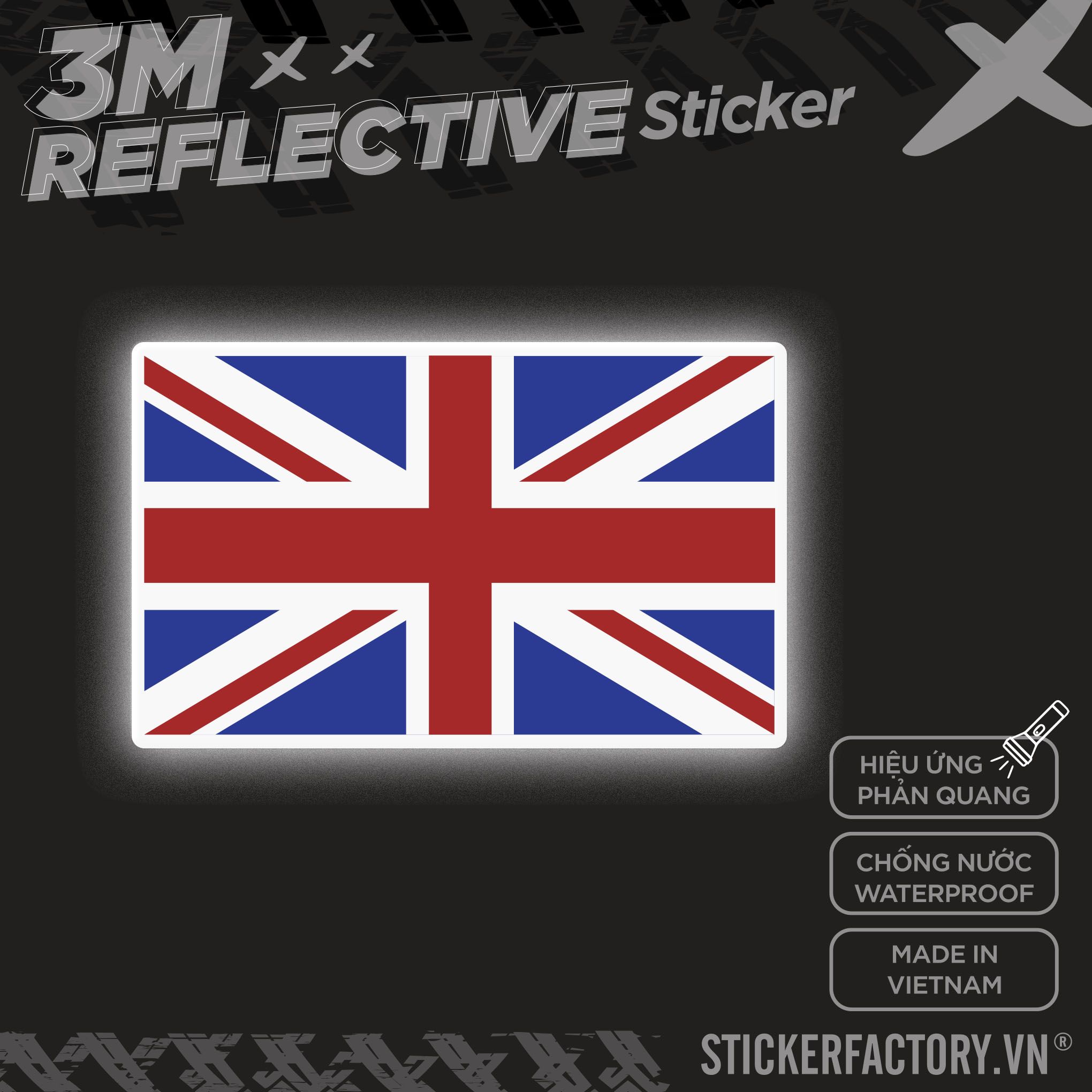 ENGLAND FLAG 3M - Reflective Sticker Die-cut