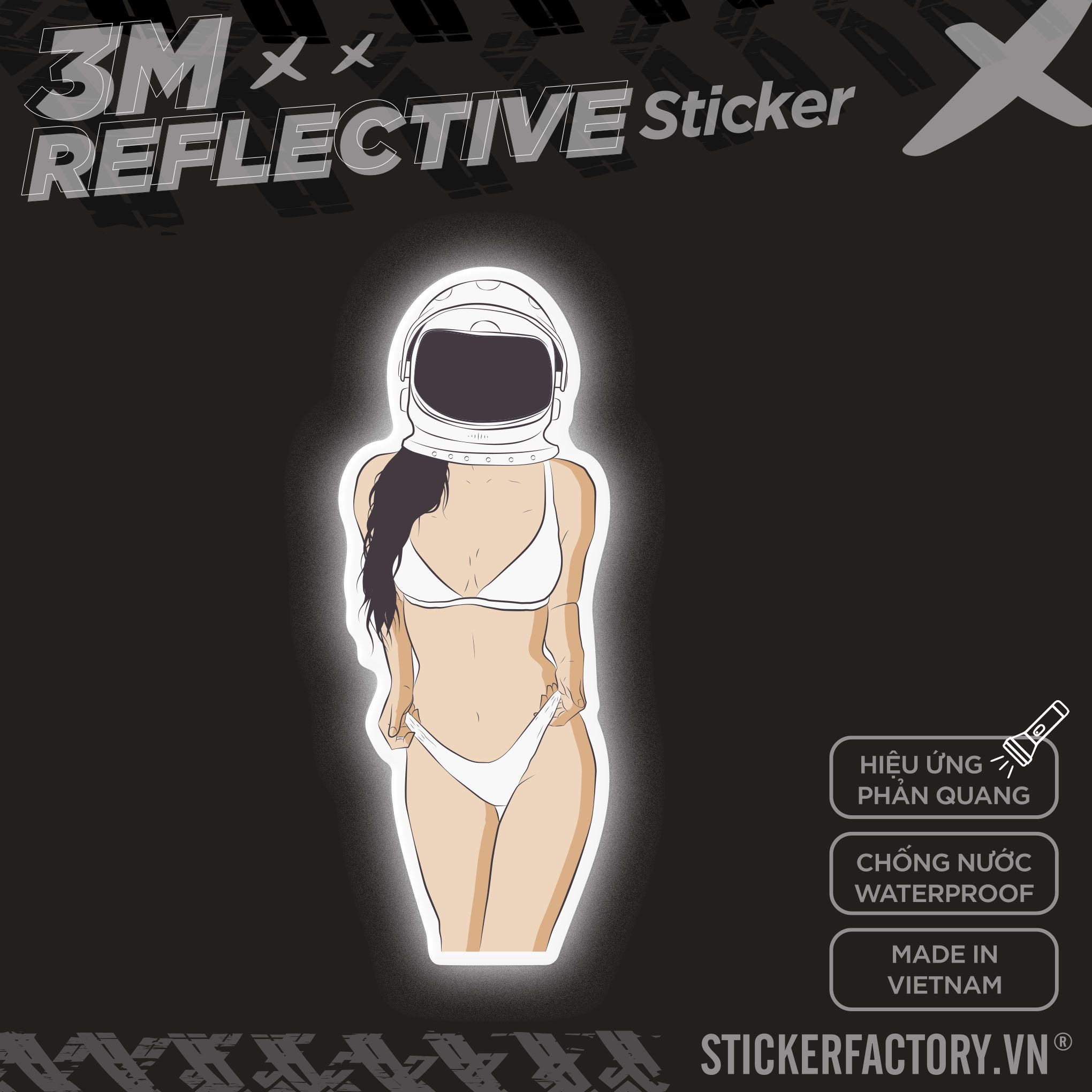 GIRL ASTRONAUT 3M - Reflective Sticker Die-cut