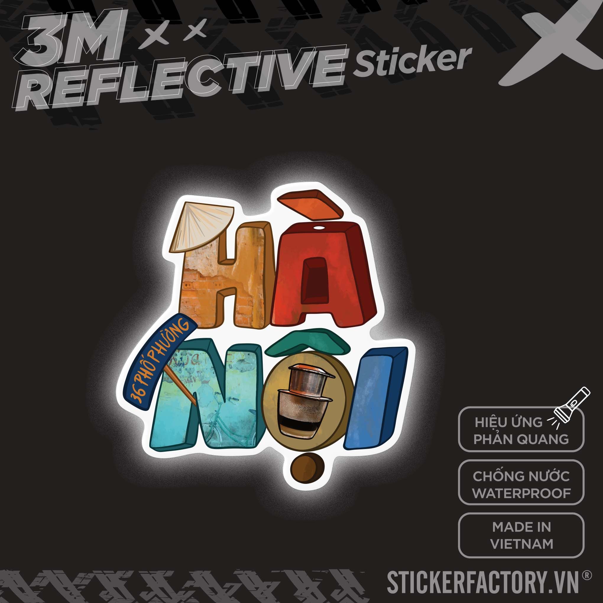 HANOI TYPOGRAPHY 3M - Reflective Sticker Die-cut