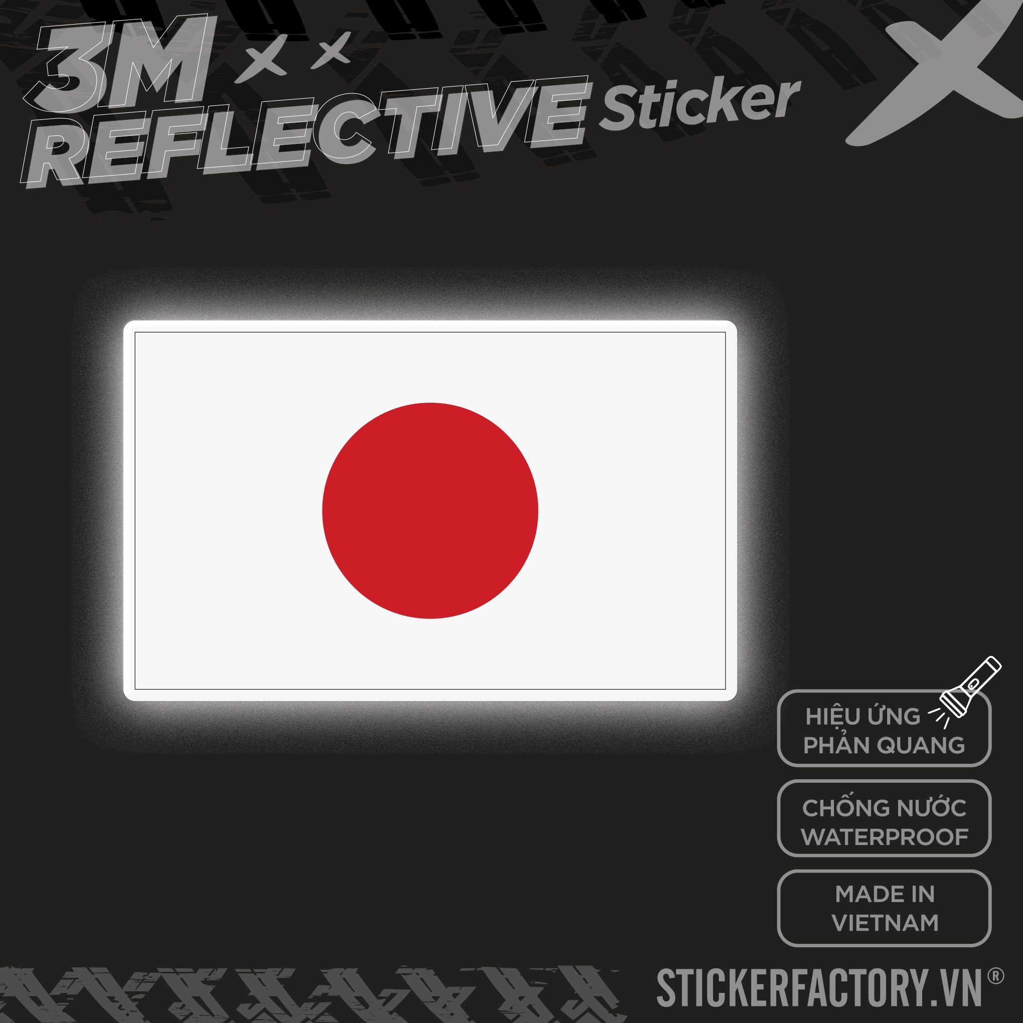 JAPAN FLAG 3M - Reflective Sticker Die-cut