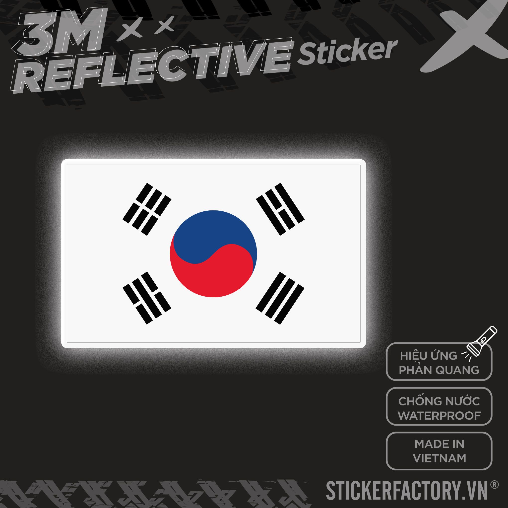 KOREAN FLAG 3M - Reflective Sticker Die-cut