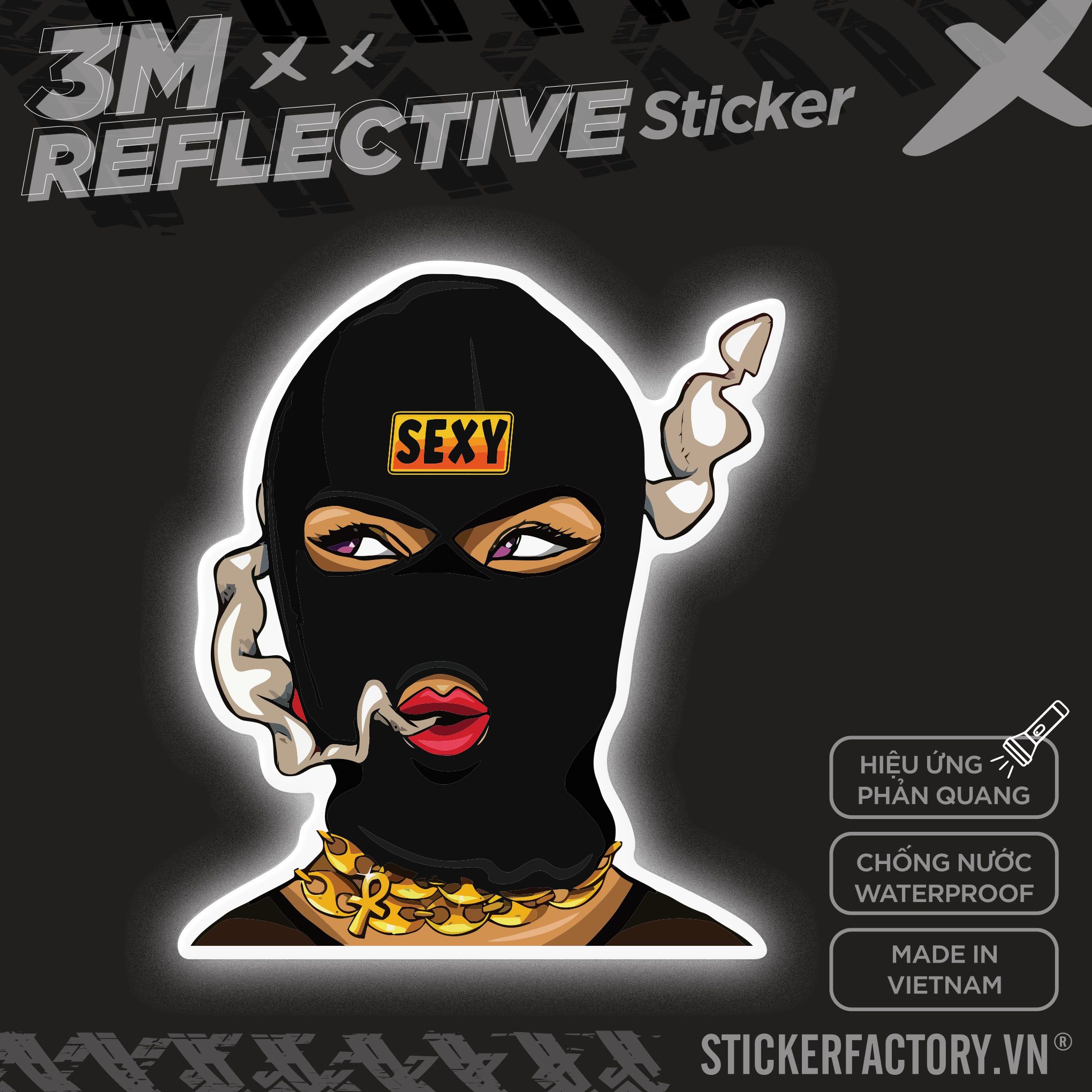 SEXY MASK GIRL 3M - Reflective Sticker Die-cut