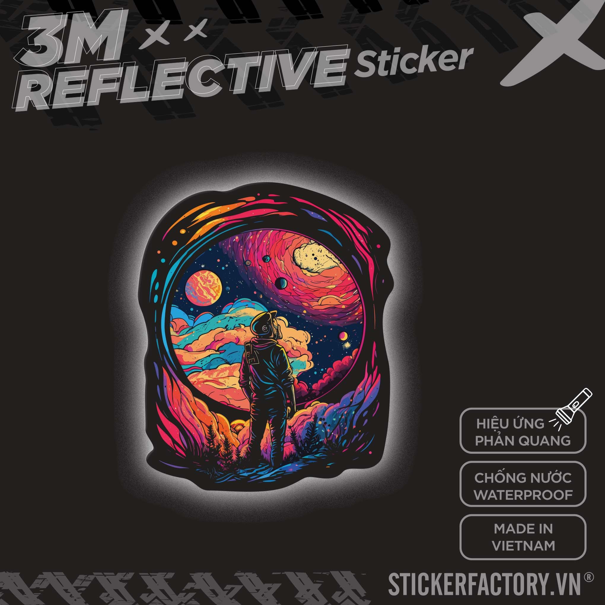 A MAN LOOKING AT THE UNIVERSE 3M - Reflective Sticker Die-cut