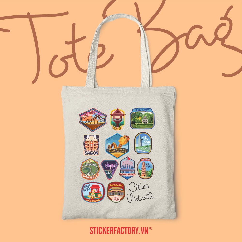 Cities in Vietnam - Túi Tote Canvas Bag