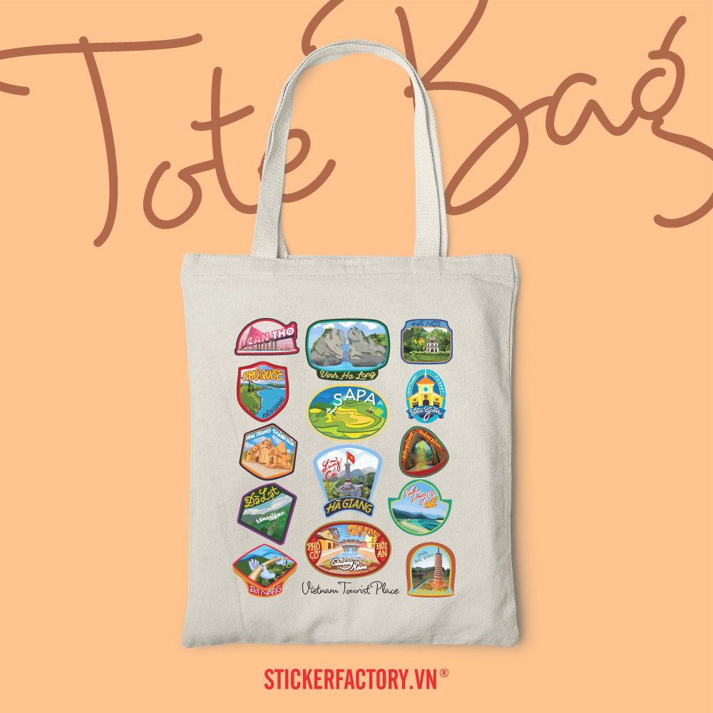 Vietnam Tourist Place - Túi Tote Canvas Bag