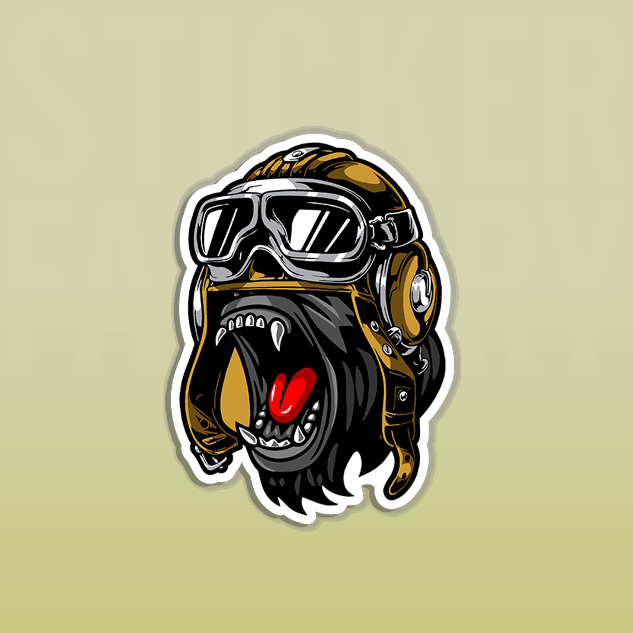 GORILLA BIKER 7cm - Sticker Die-cut hình dán cắt rời