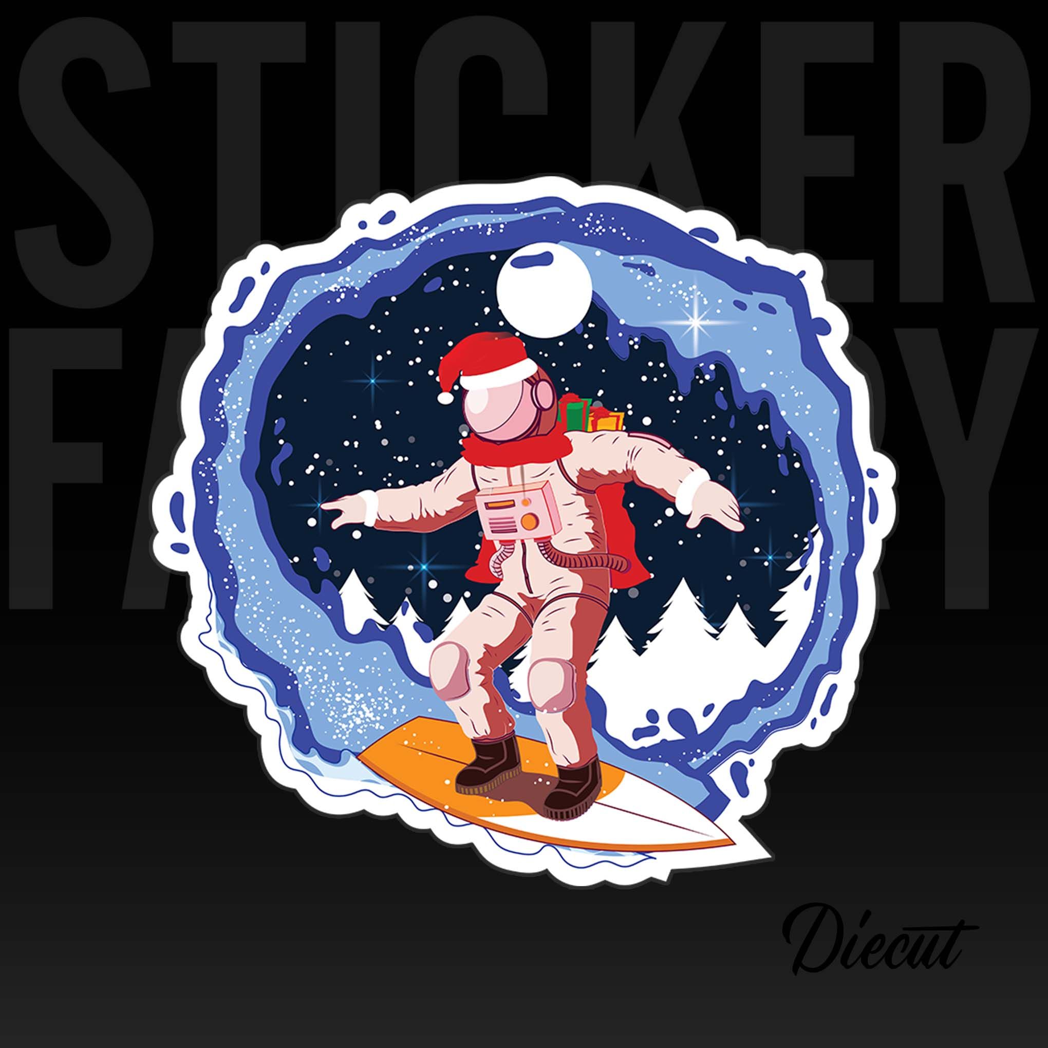 ASTRONAUT XMAS 7cm - Sticker Die-cut hình dán cắt rời