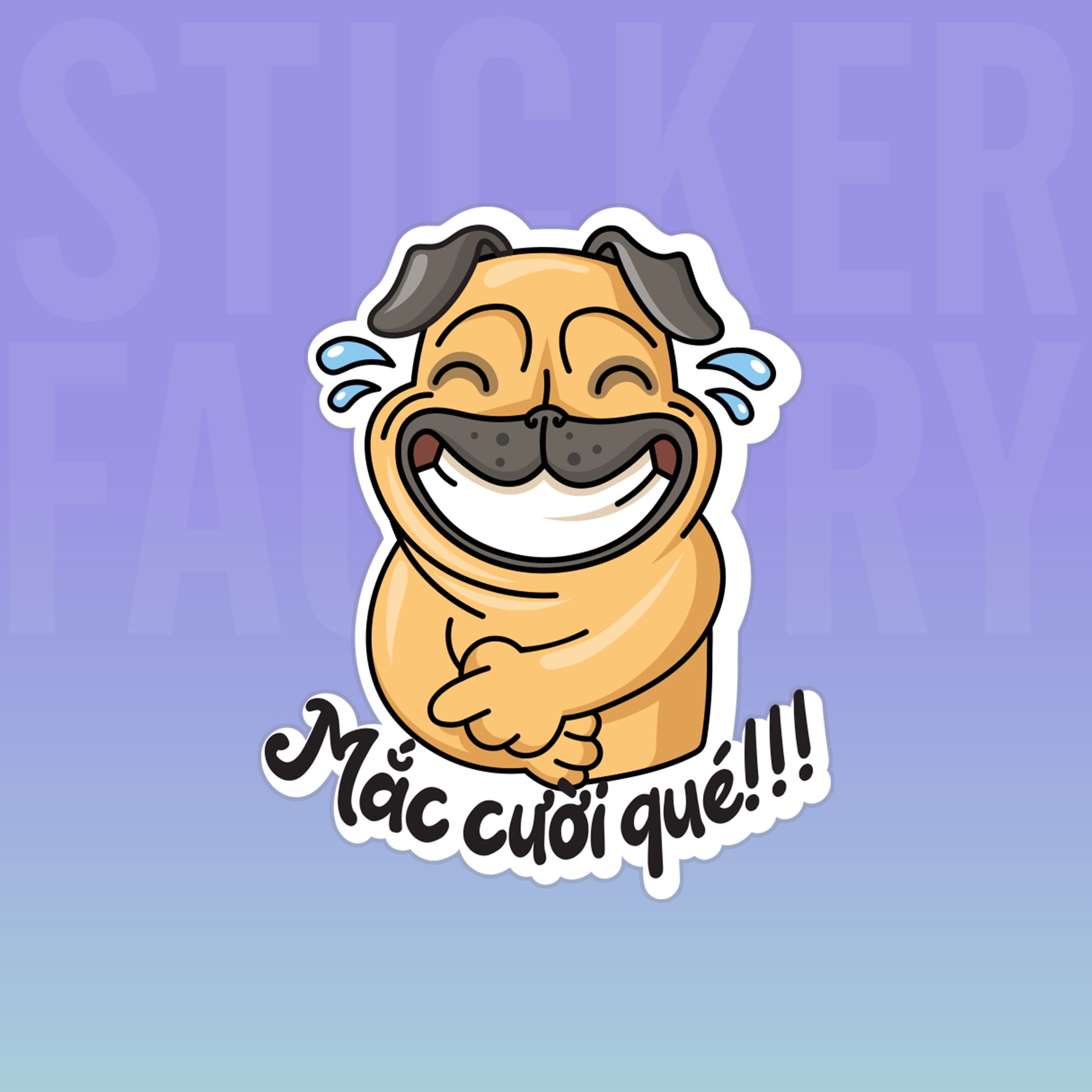 MẮC CƯỜI QUÉ!!! DOG 7cm - Sticker Die-cut hình dán cắt rời