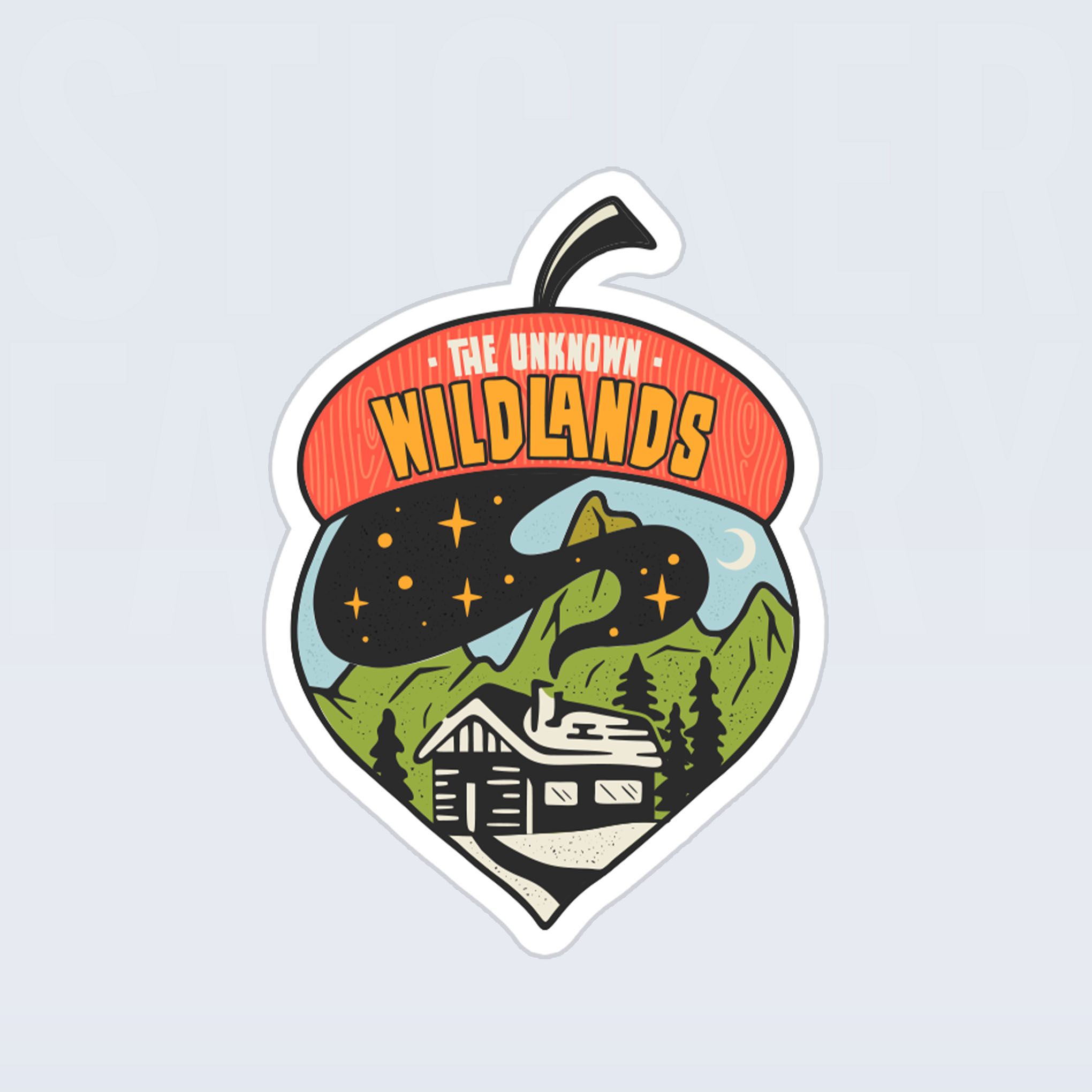 THE UNKNOWN WILDLANDS 7cm - Sticker Die-cut hình dán cắt rời