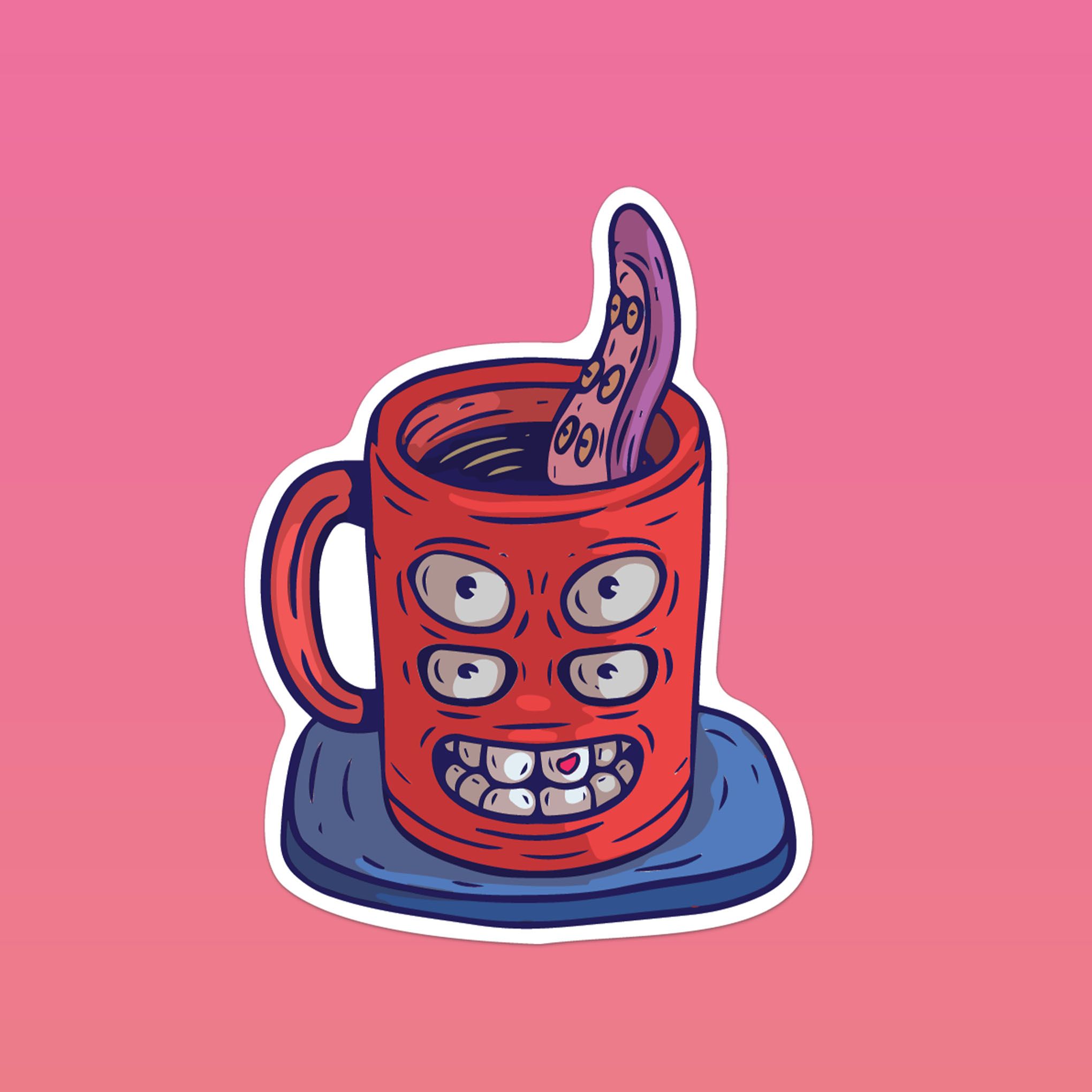 MONSTER CUP 7cm - Sticker Die-cut hình dán cắt rời