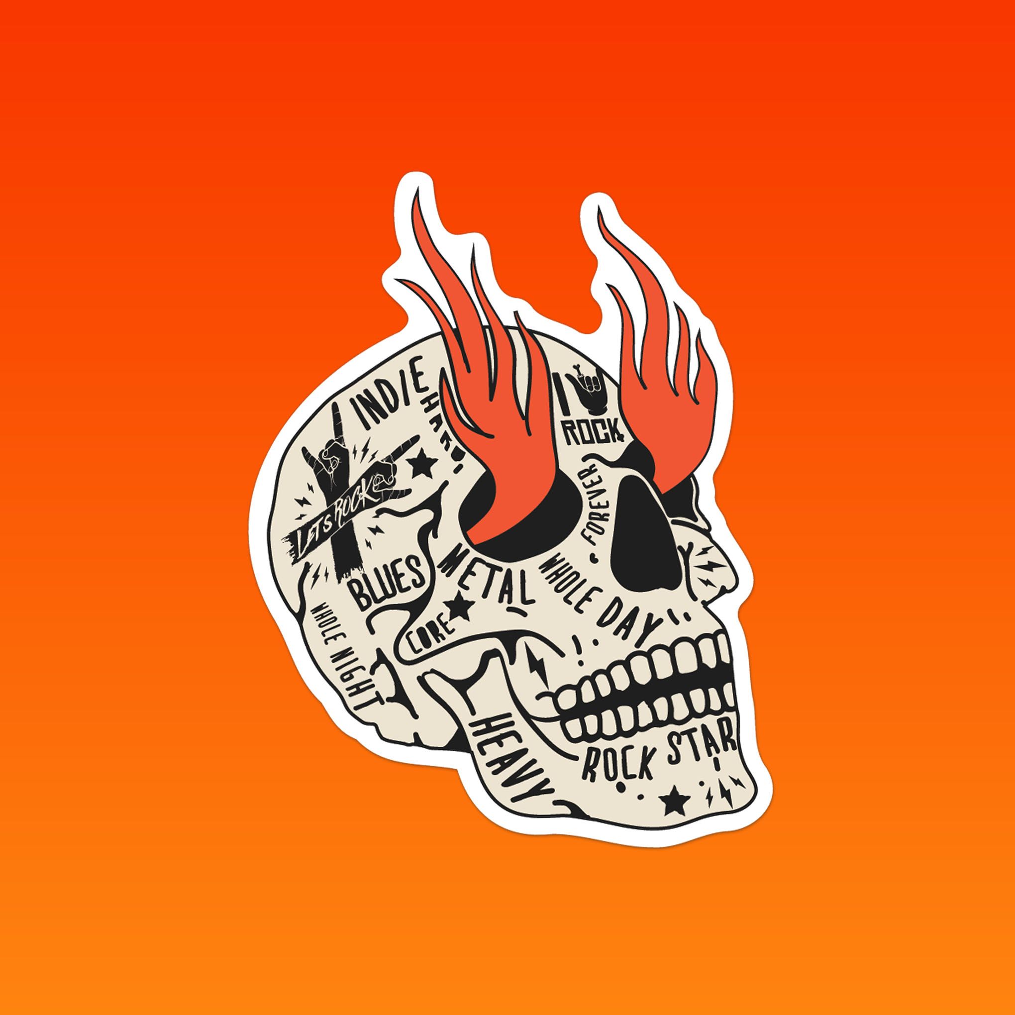 ROCK SKULL 7cm - Sticker Die-cut hình dán cắt rời