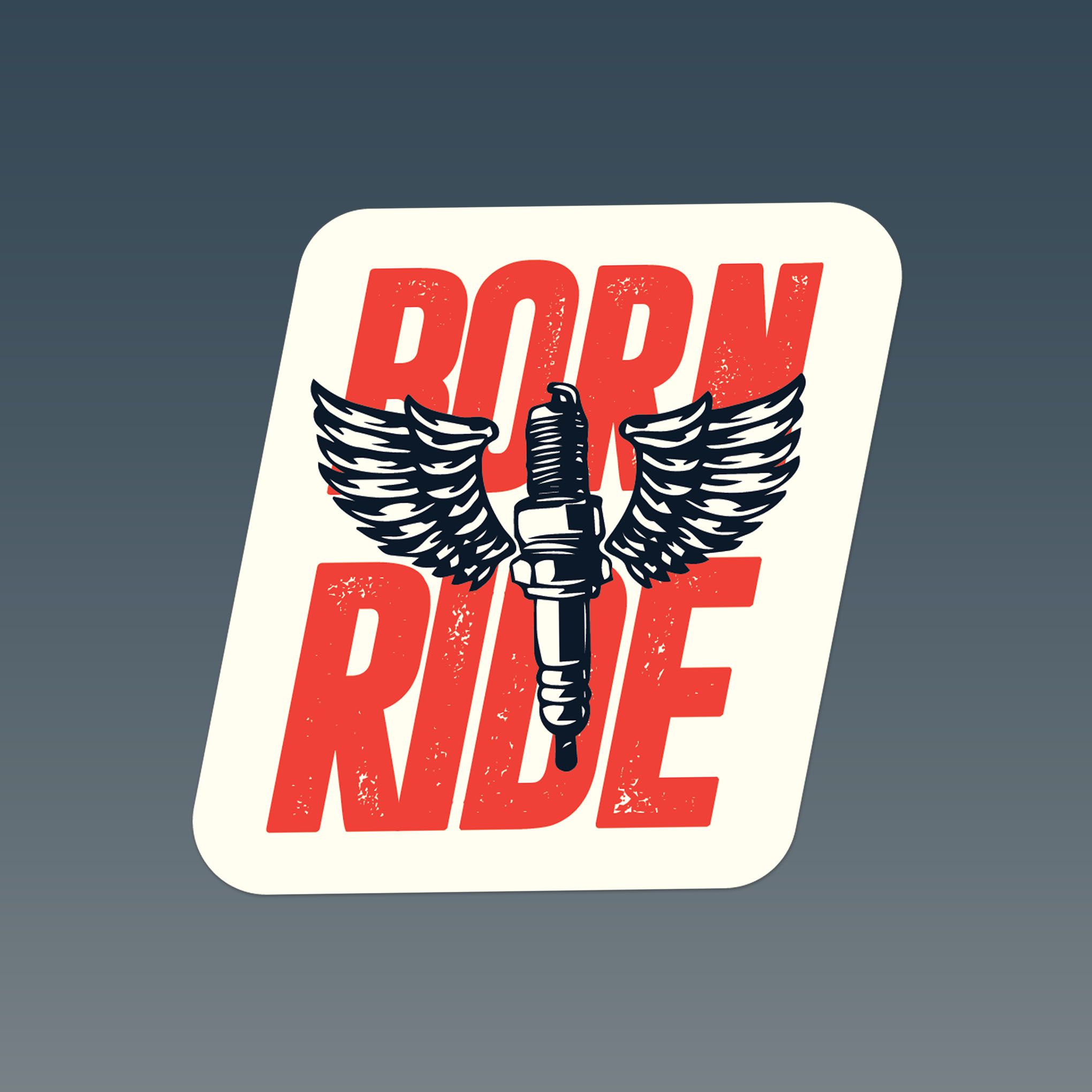 SPARK PLUG BORN TO RIDE 7cm - Sticker Die-cut hình dán cắt rời