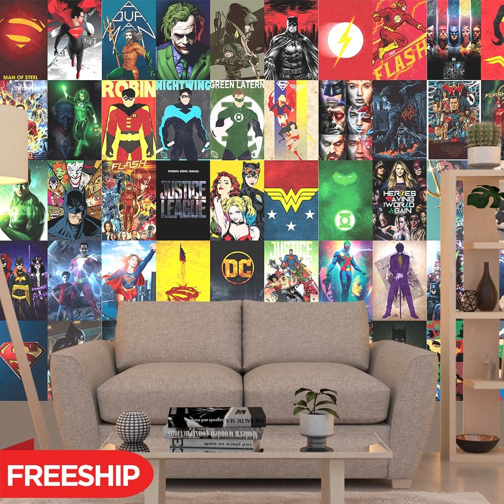 DC COMICS - Set 50 Poster A4 dán tường trang trí