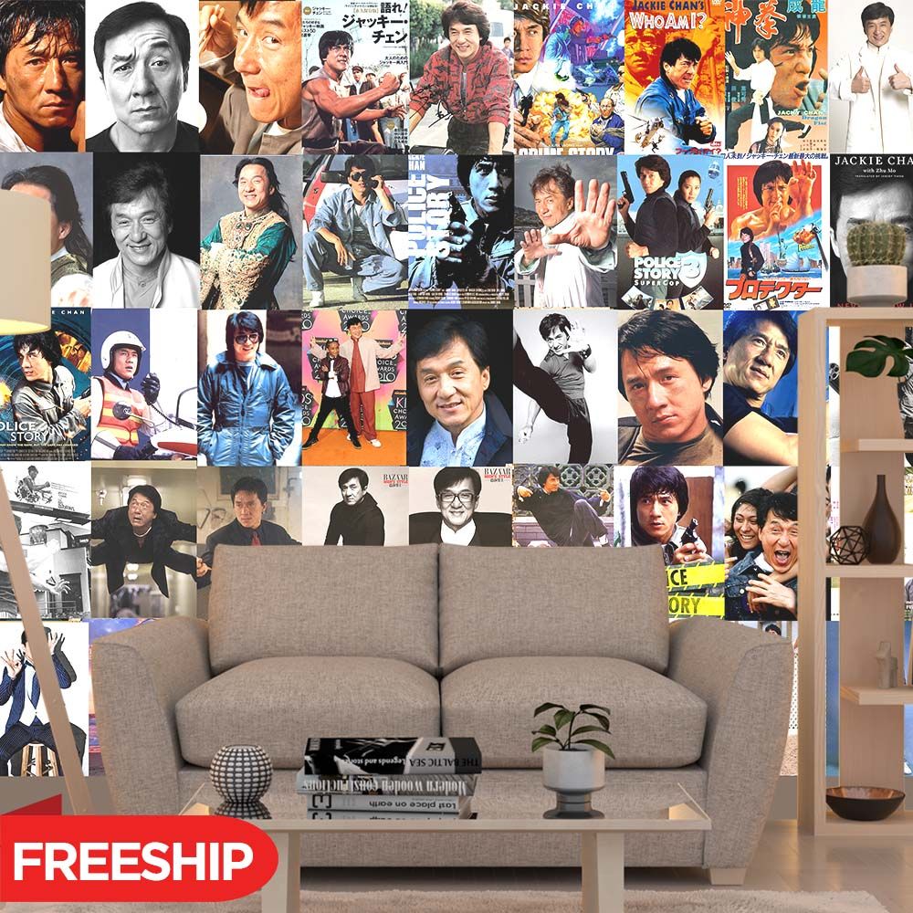 JACKIE CHAN THÀNH LONG  - Set 50 Poster A4 dán tường trang trí