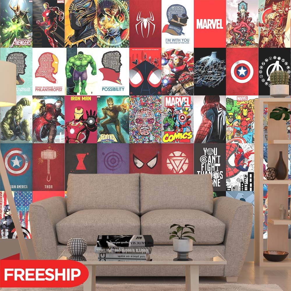 MARVEL AVENGER - Set 50 Poster A4 dán tường trang trí