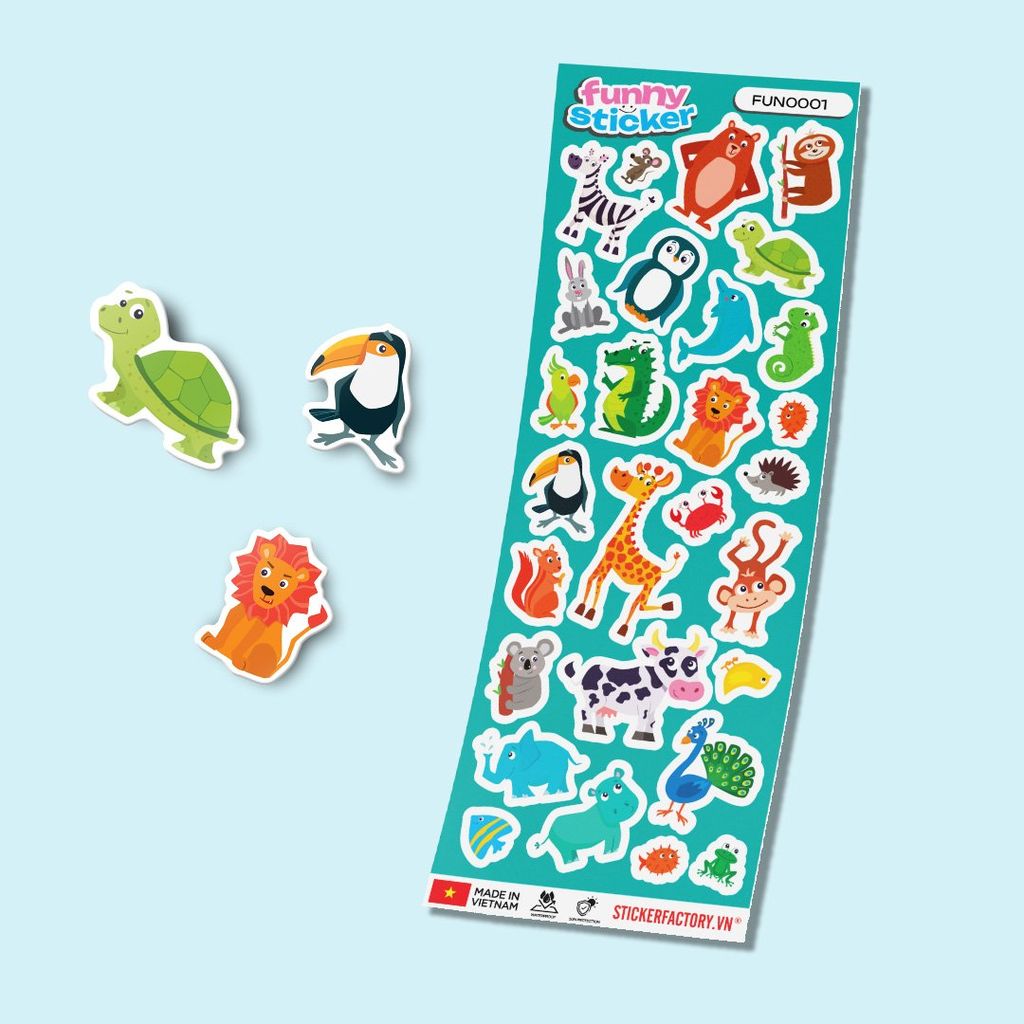 FUNNY0001 ANIMAL - Sticker hình dán