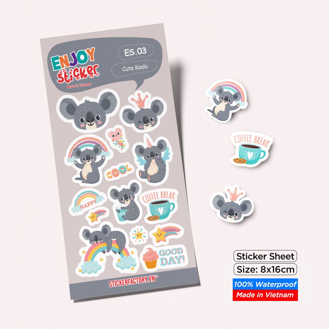 ES03 Cute Koala -  Enjoy sticker sheet