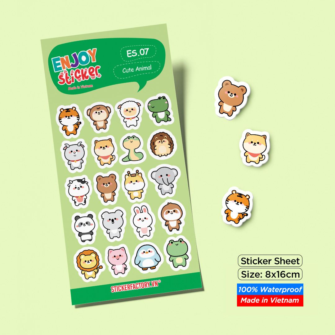 ES07 Cute Animal -  Enjoy sticker sheet