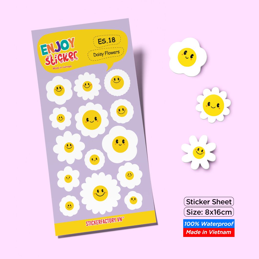 ES18 Daisy Flowers -  Enjoy sticker sheet