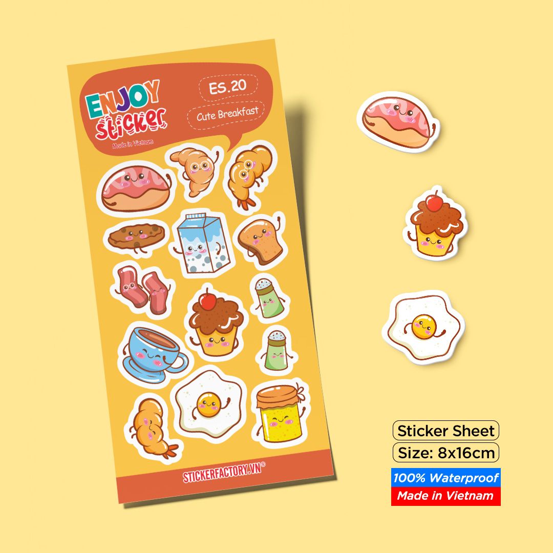 ES20 Cute Breakfast -  Enjoy sticker sheet