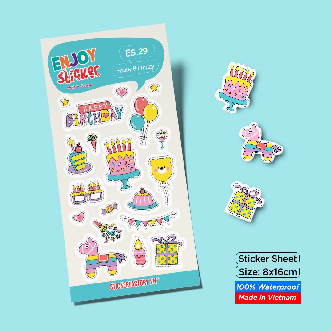 ES29 Happy Birthday -  Enjoy sticker sheet