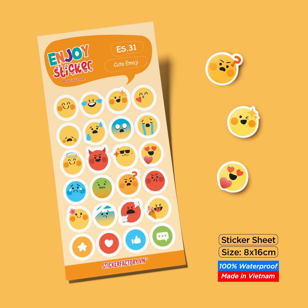 ES31 Cute Emoji -  Enjoy sticker sheet