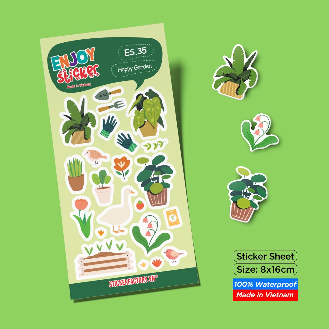 ES35 Happy Garden -  Enjoy sticker sheet