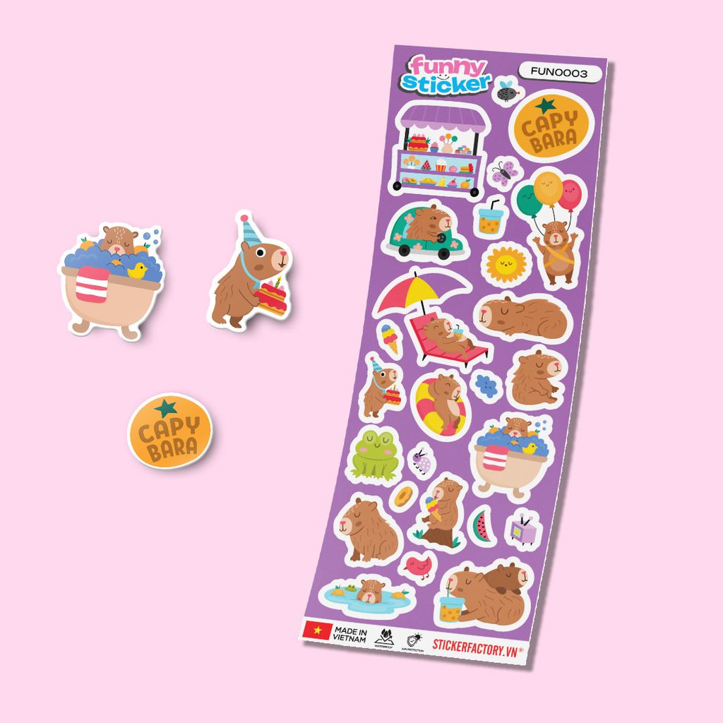 FUNNY0003 CAPYBARA - Sticker hình dán