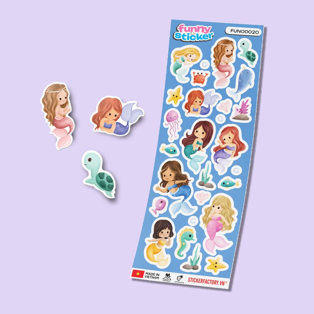 FUNNY0020 MERMAID TALES - Sticker hình dán