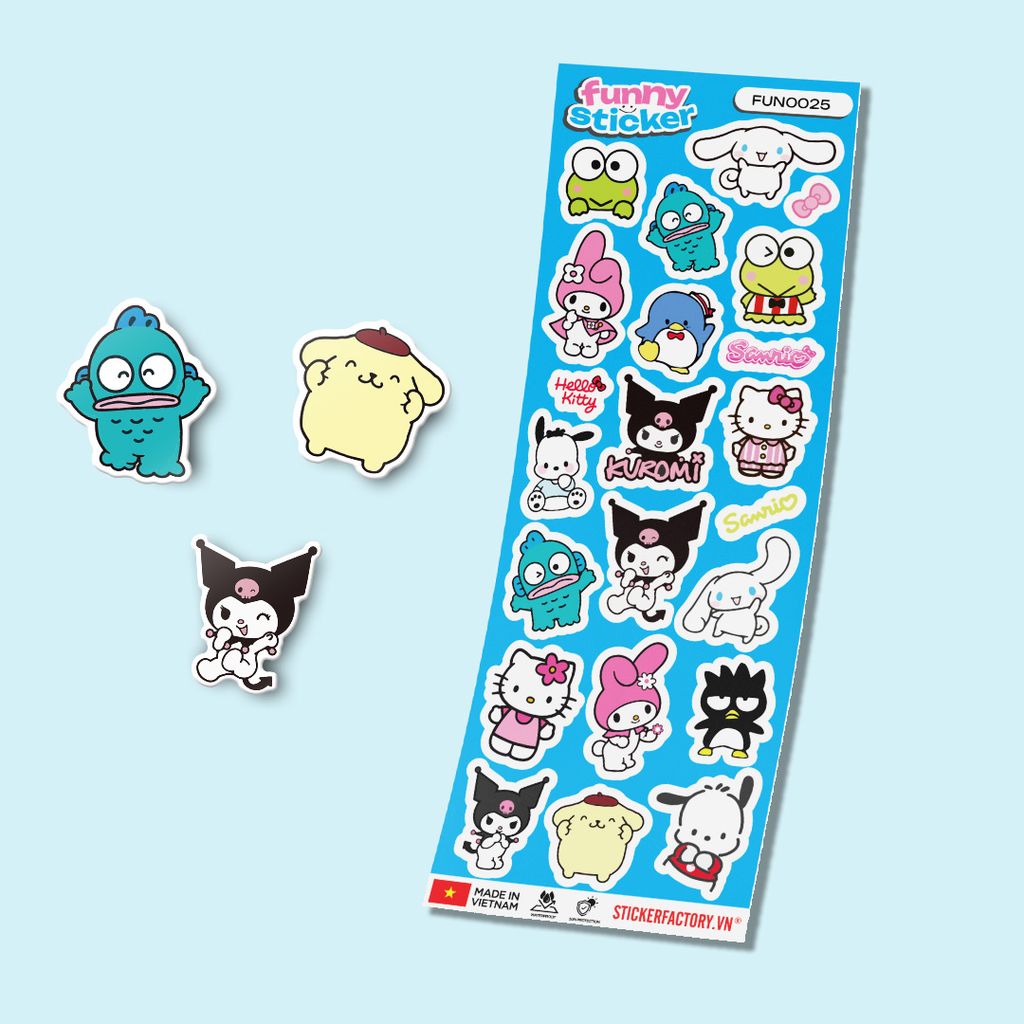 FUNNY0025 SANRIO CHARACTERS - Sticker hình dán