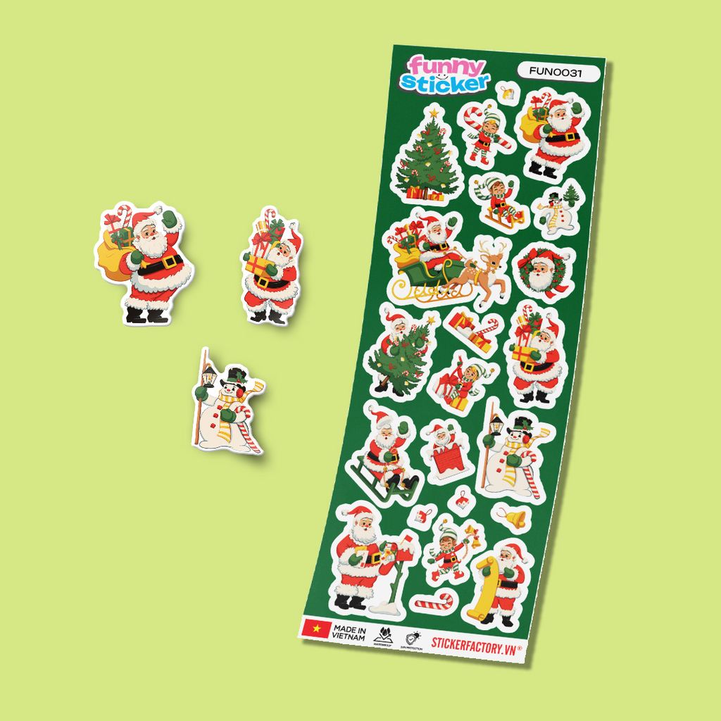 FUNNY0031 CHRISTMAS NOEL 1 - Sticker hình dán
