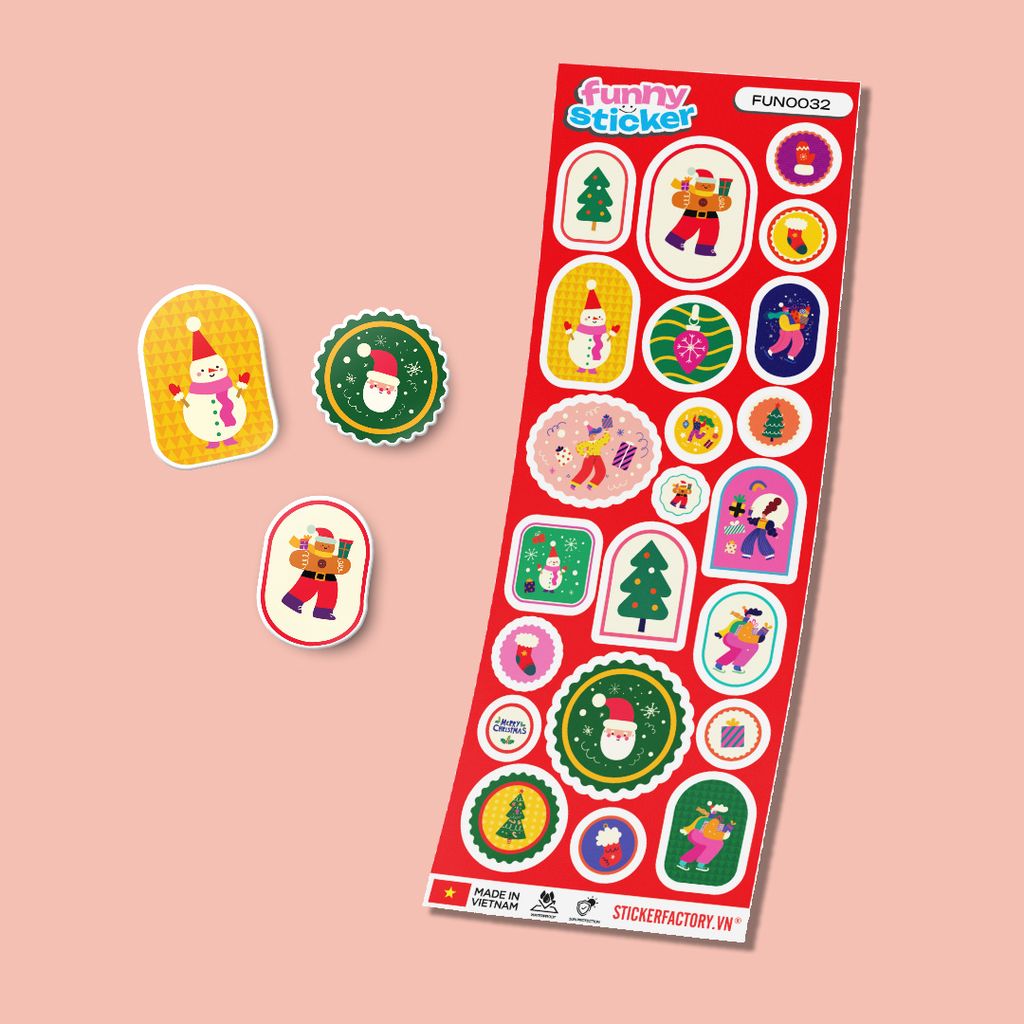 FUNNY0032 CHRISTMAS NOEL 2 - Sticker hình dán