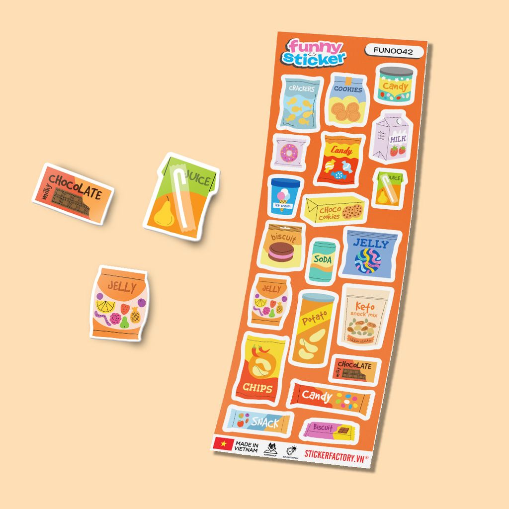 FUNNY0042 FUNNY SNACKS - Sticker hình dán