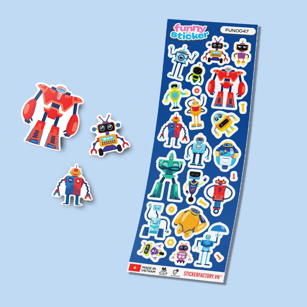 FUNNY0047 ROBOTS - Sticker hình dán