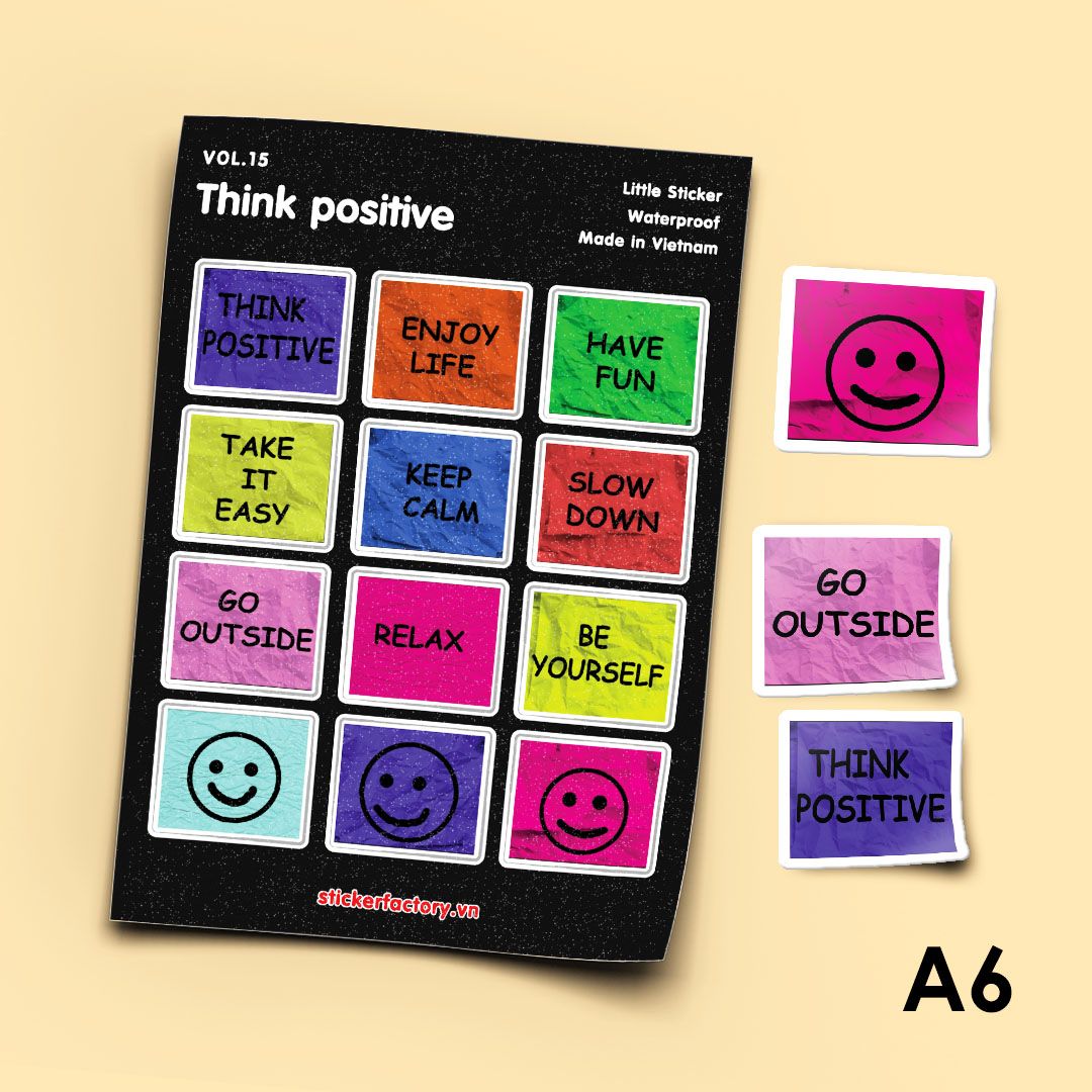 Vol.15 Think positive - Little sticker sheet A6