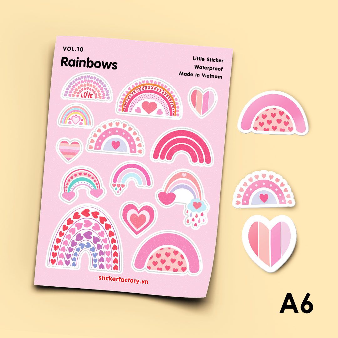Vol.10 Rainbows - Little sticker sheet A6