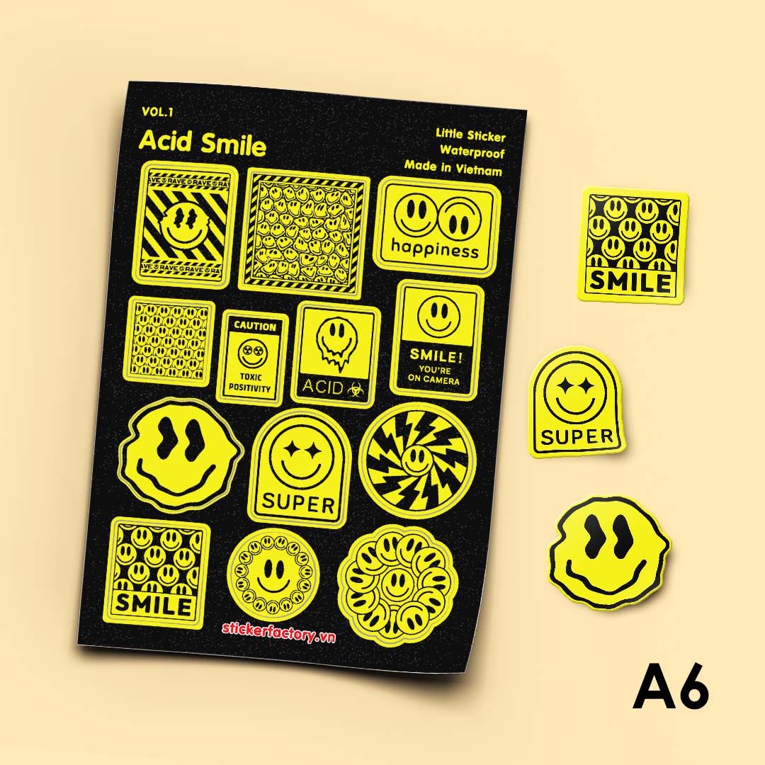 Vol.1 Acid Smile - Little sticker sheet A6