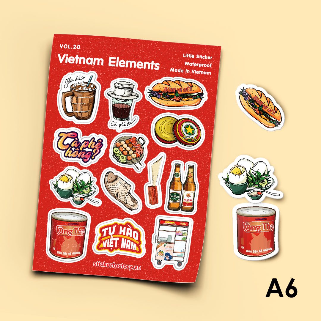 Vol.20 Vietnam Elements - Little sticker sheet A6