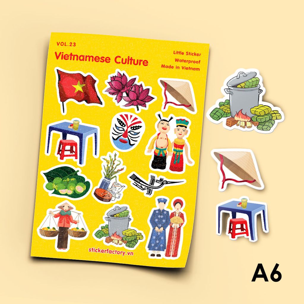  Vol.23 Vietnamese Culture - Little sticker sheet A6 