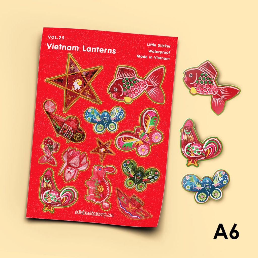 Vol.25 Vietnam Lanterns - Little sticker sheet A6 