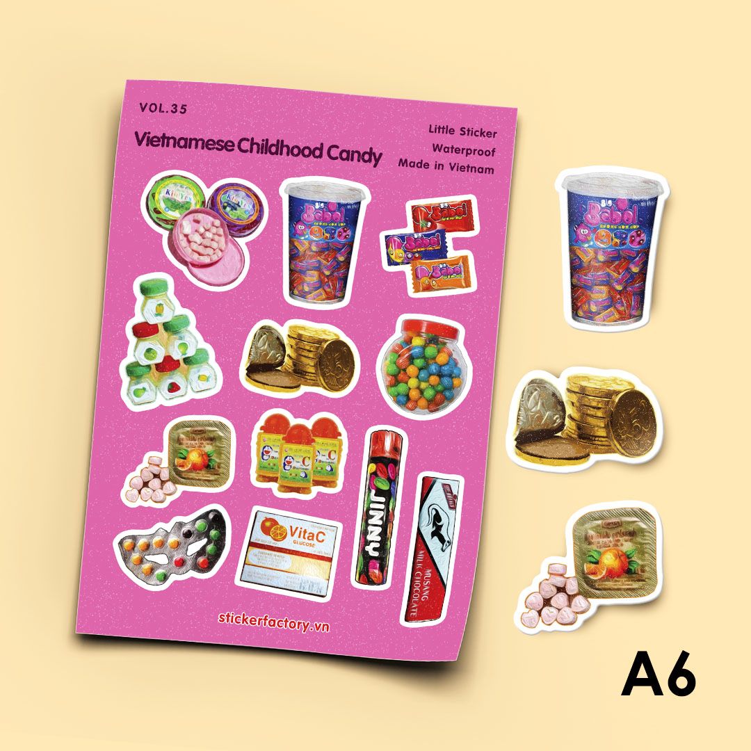 Vol.35-Vietnamese Childhood Candy - Little sticker sheet A6