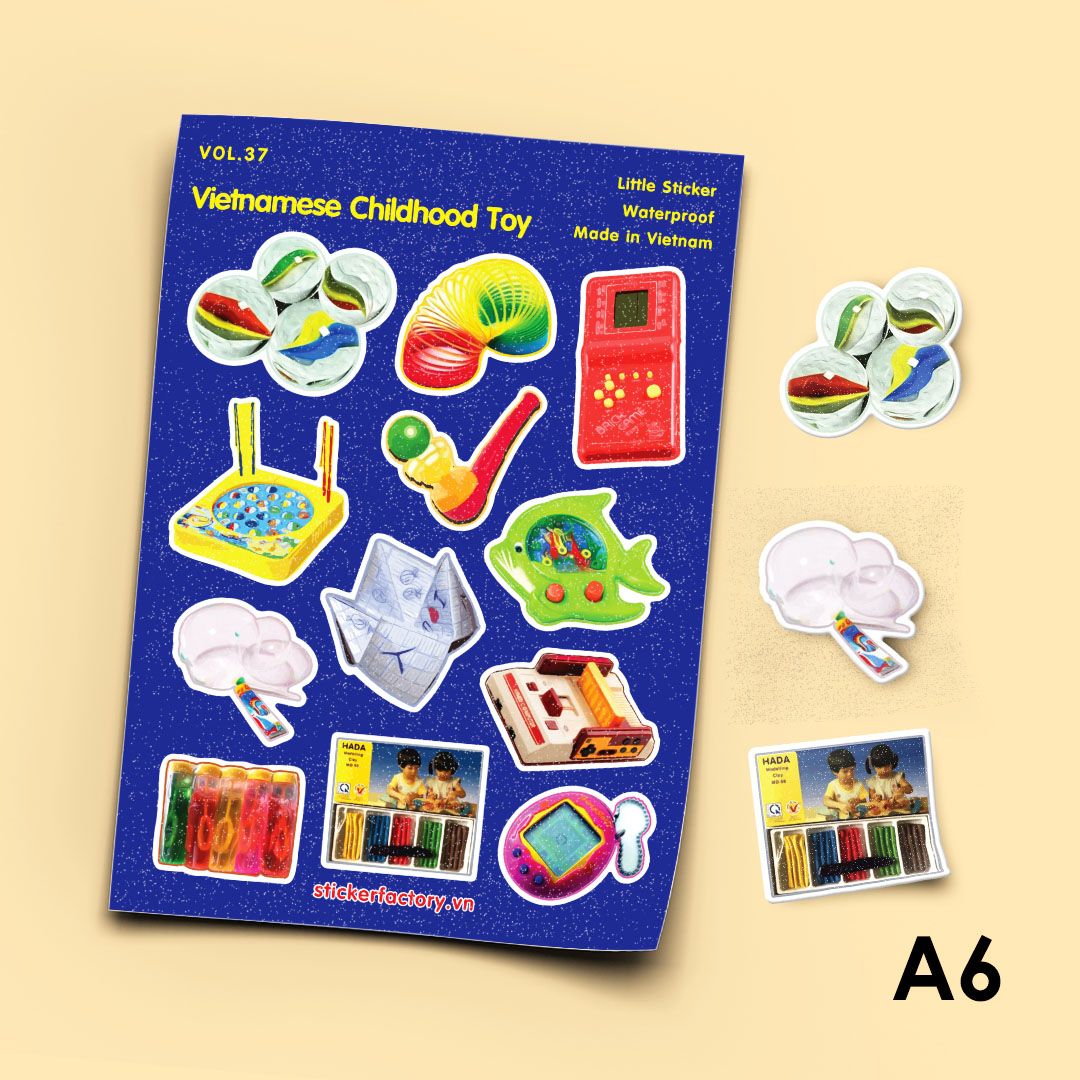 Vol.37-Vietnamese Childhood Toy - Little sticker sheet A6