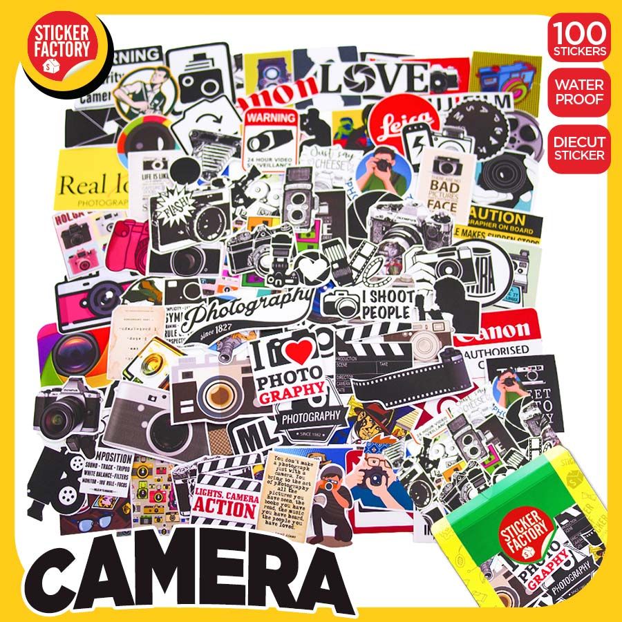 Camera - Set 100 sticker hình dán