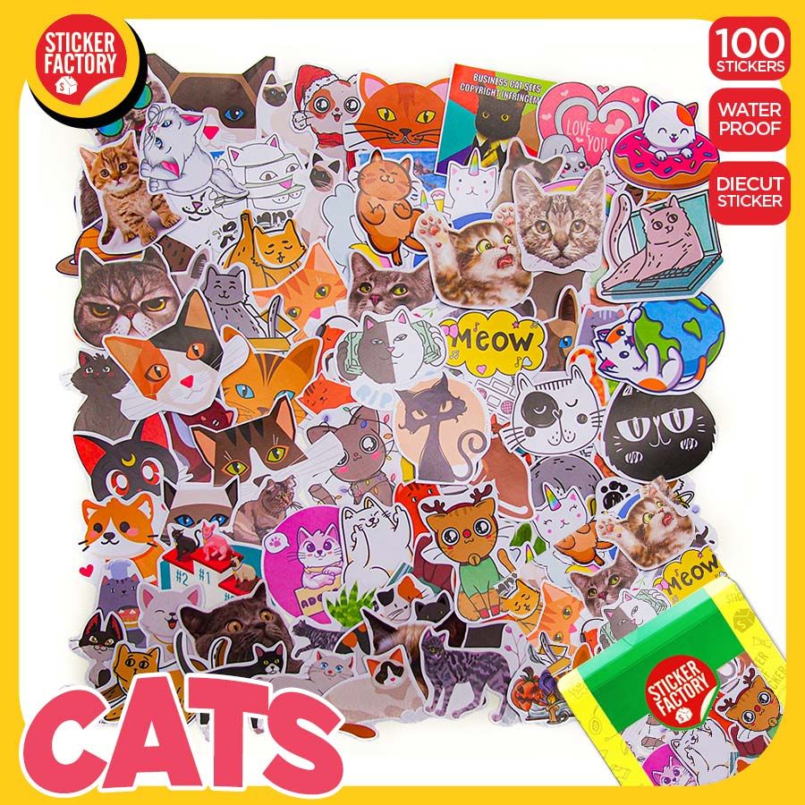  MÈO CATS - Set 100 sticker hình dán 