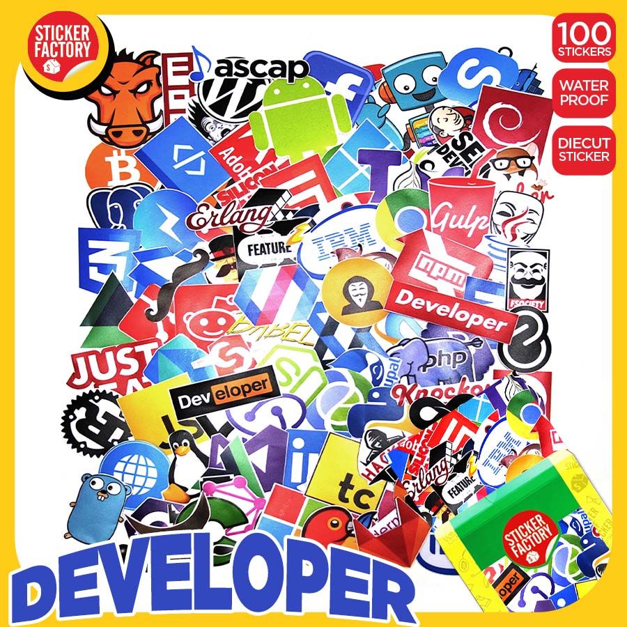 Developer lập trình viên - Set 100 sticker hình dán