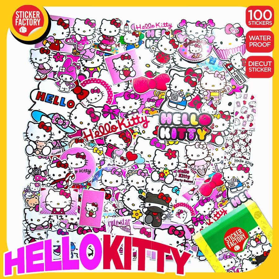 Mèo Hello Kitty - Set 100 sticker hình dán