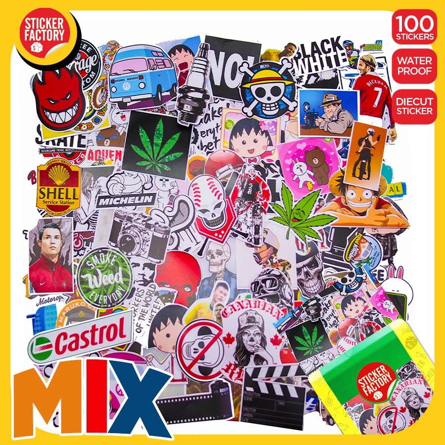Mix Hỗn Hợp - Set 100 sticker hình dán