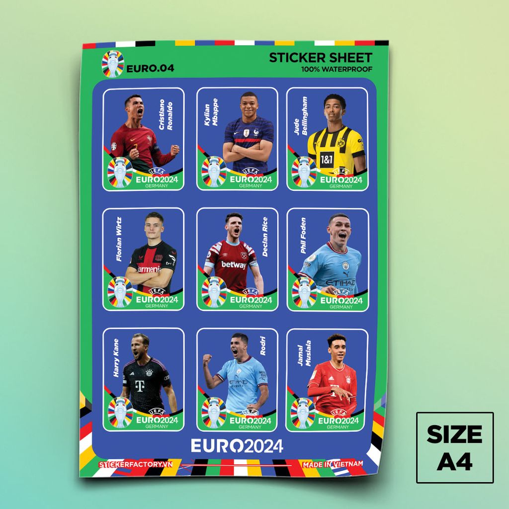EURO 04 - Sticker Sheet A4