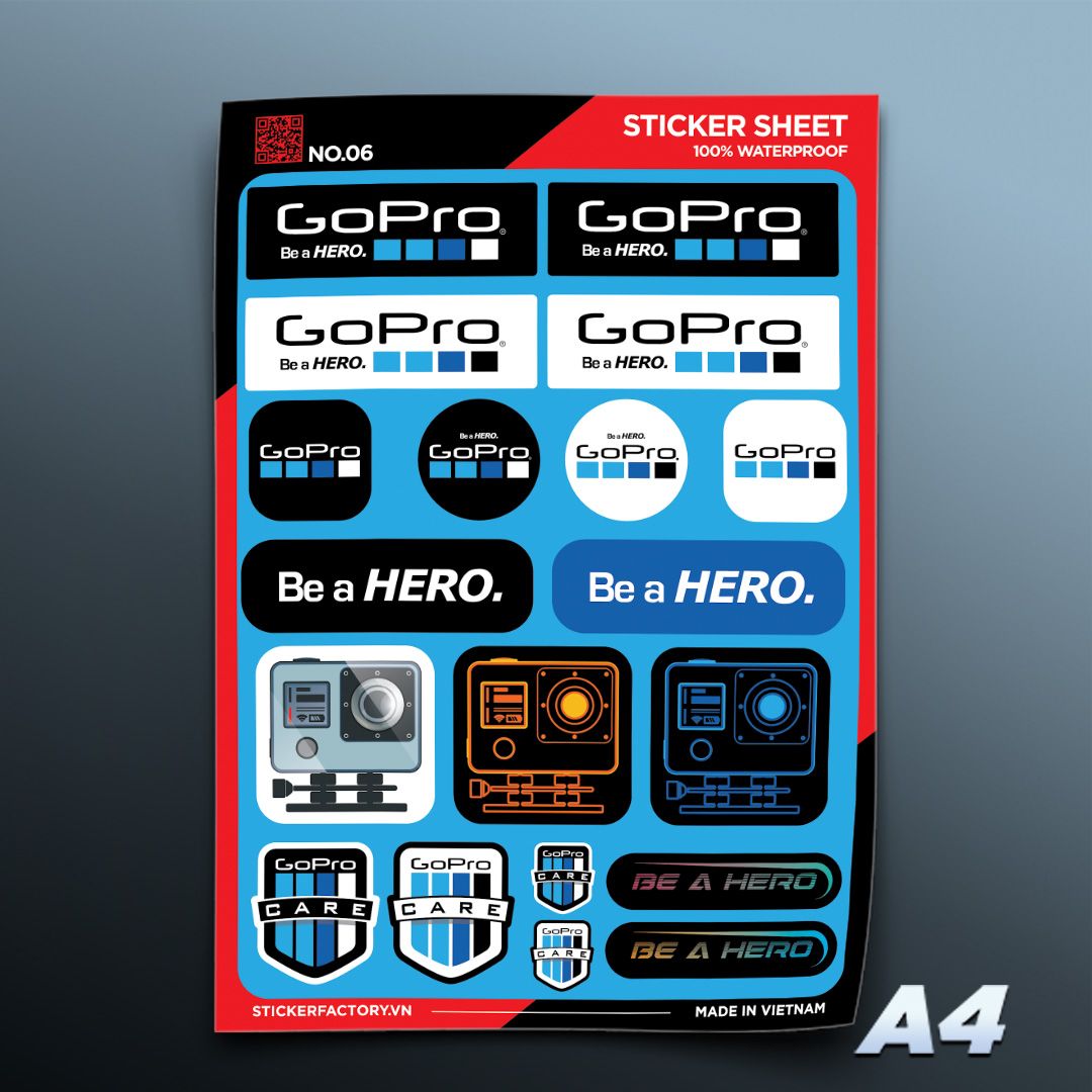 NO.06 GOPRO - Sticker Sheet A4