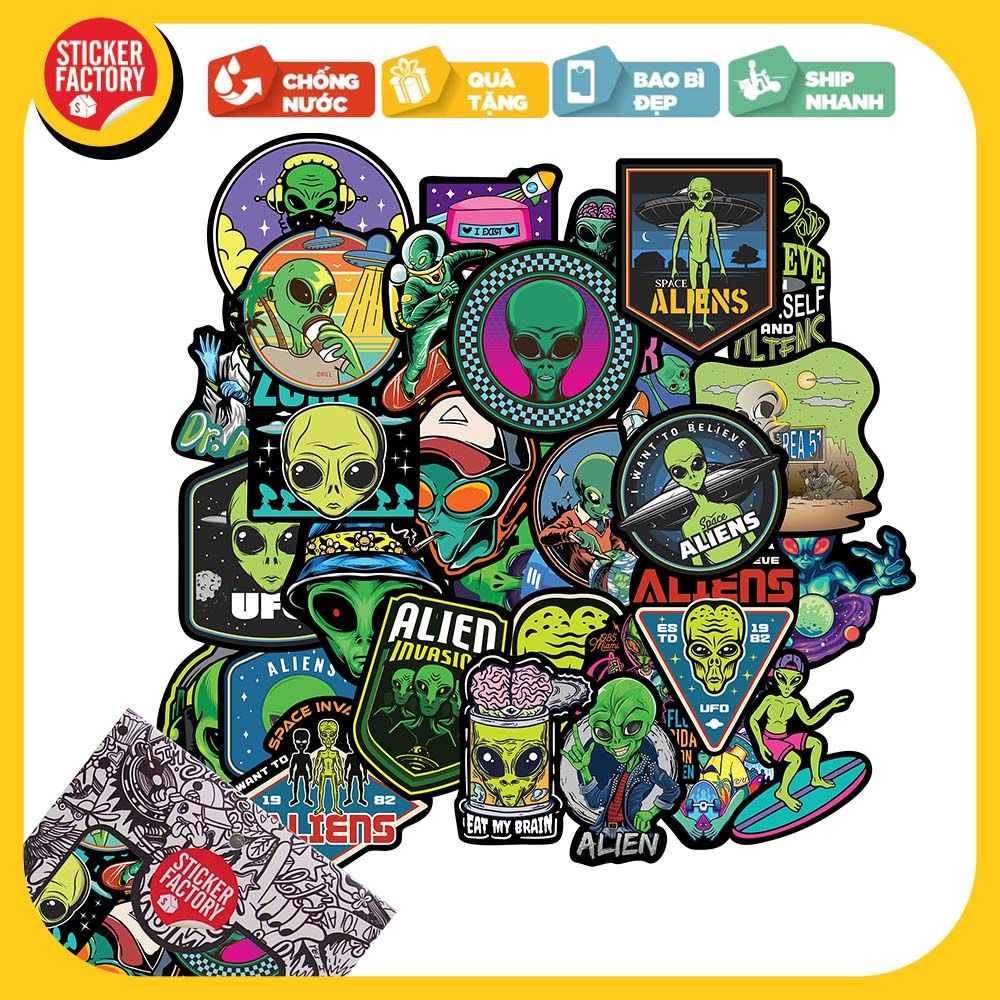 Aliens - Set 30 sticker hình dán